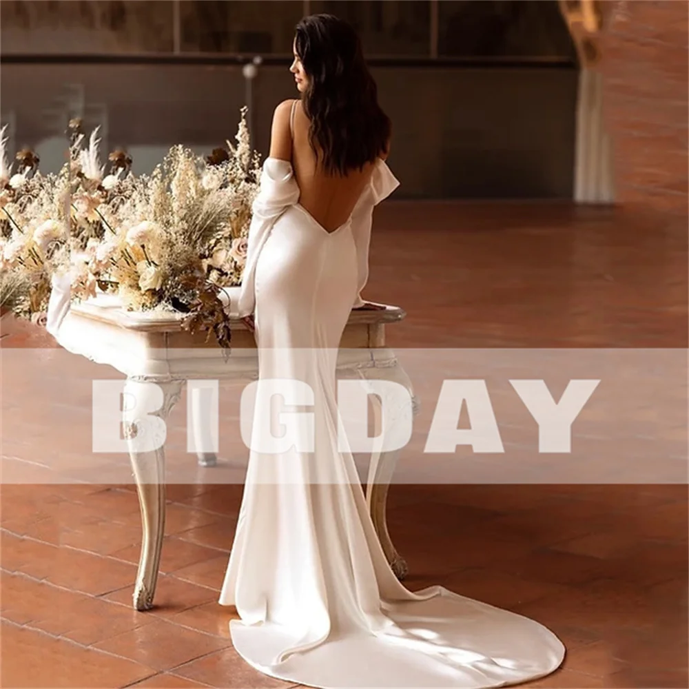 Classic Mermaid Long Sleeve Wedding Dress 2025 Off The Shoulder Open Back Bridal Gown Sweep Train Vestido De Noiva Customized 2