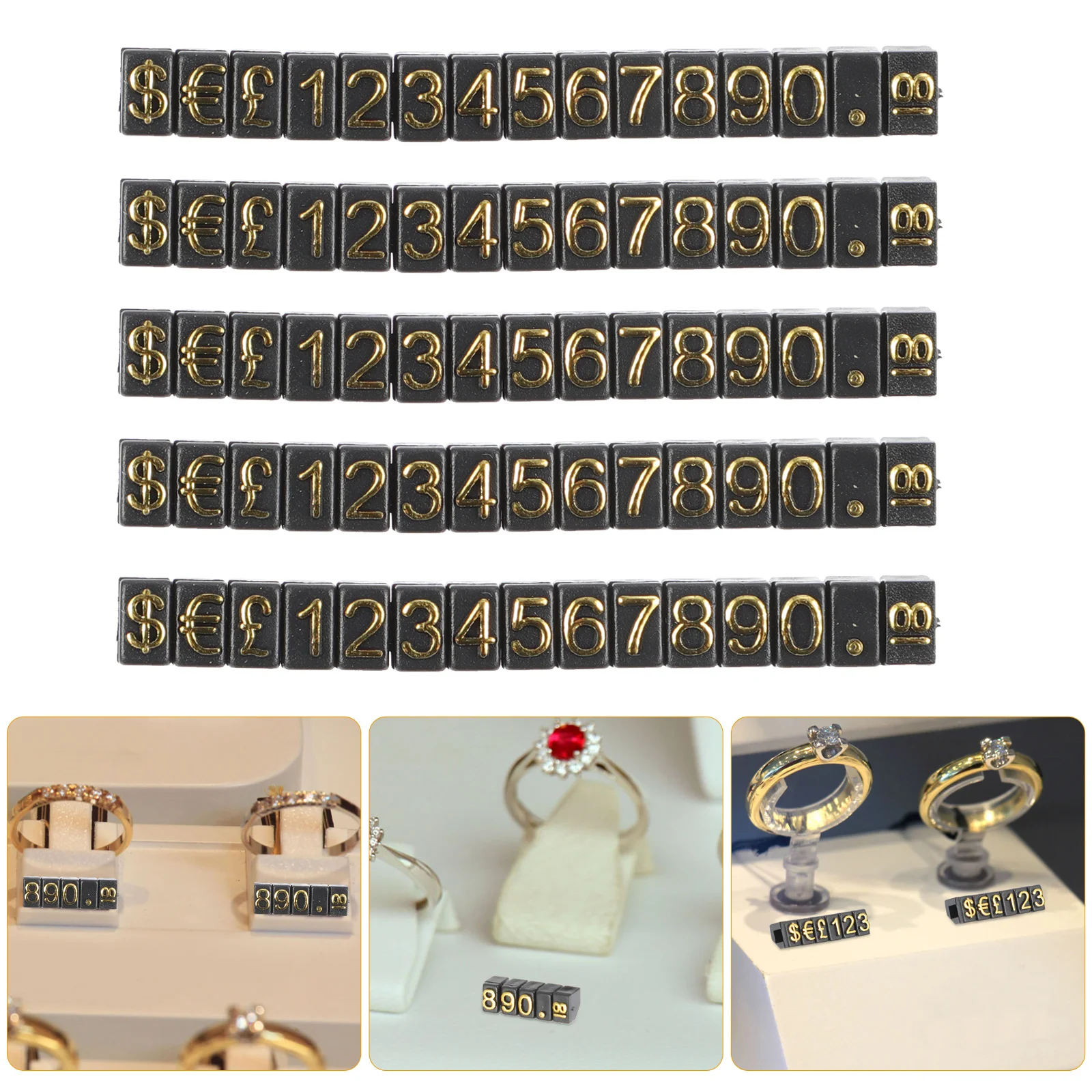 10 Pcs Number Price Tag Stickers Labels Commodity Board Plastic Jewelry Display Tags