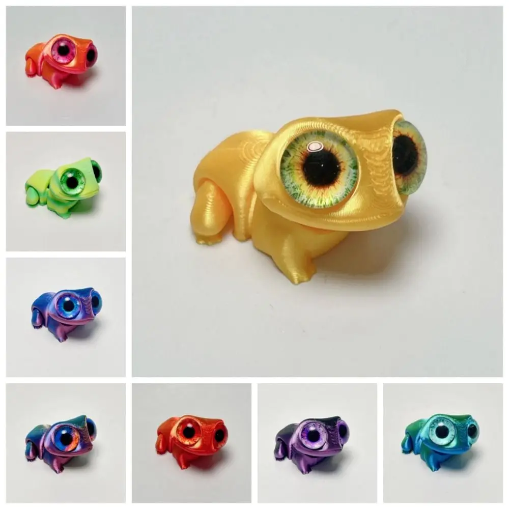 Cute Big Eyes 3D Printed Frogs Ornament Cartoon Realistic 3D Printed Frog Model Handicraft Figurine 3D Printed Frog Toy Kids