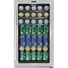 120-Can Beverage Refrigerator with Glass Door, 3.1 Cu Ft Freestanding Drink Mini Fridge, BR-130SB, Stainless Steel 1
