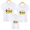 Disney Minions family cotton printed t-shirts men and women summer new loose short-sleeved parent-child outfits cartoon tops 4