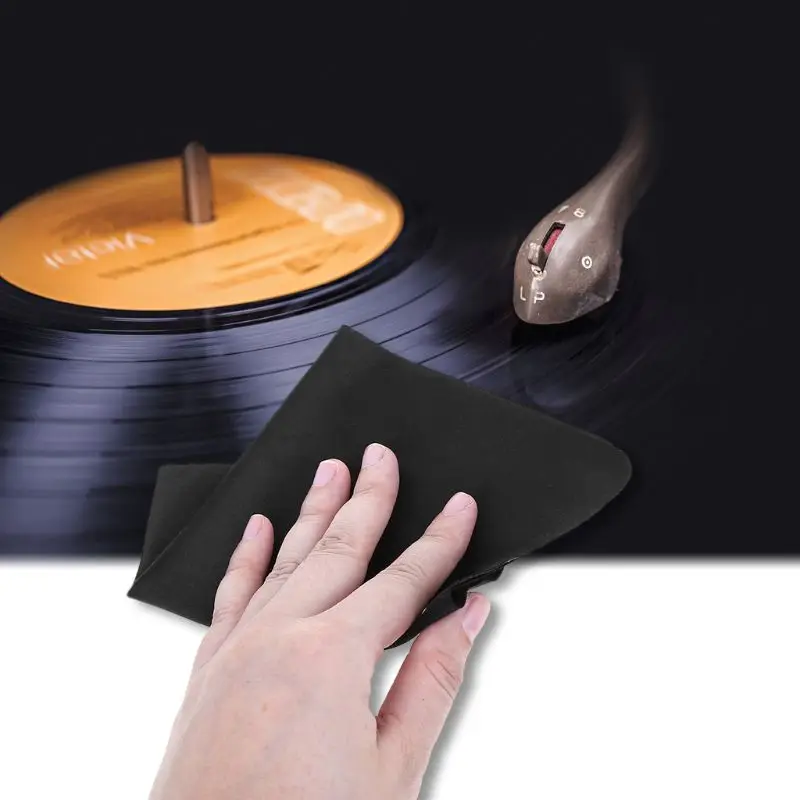 5Pieces/Bag Anti-Static Cloth Microfiber Record Cleaning Towel Lint Cleaner for LP Vinyl Turntable Pad