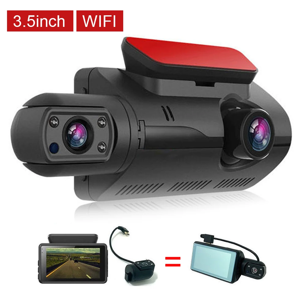 2 Lens Car Video Recorder HD 1080P Dash Cam with WIFI Car Black Box avto dvr IPS Camera Recorder Night Vision Loop Recording DVR car dvr