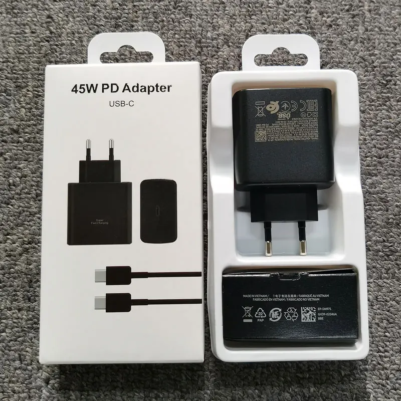 

S24 PD Charger 45W Super Fast Charging Power Adapter For Galaxy Z Flip Fold 5 4 3 2 S24 S23 S22 S21 S20 Note 20 Ultra 10 Plus FE