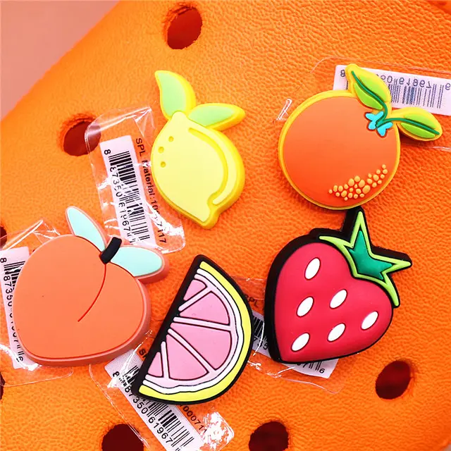 Original Various Fruit Designer Shoe Charms 5pcs/lot Clog Buckle  Accessories Luxury Upper Jewelry Decorations Gift Preferred
