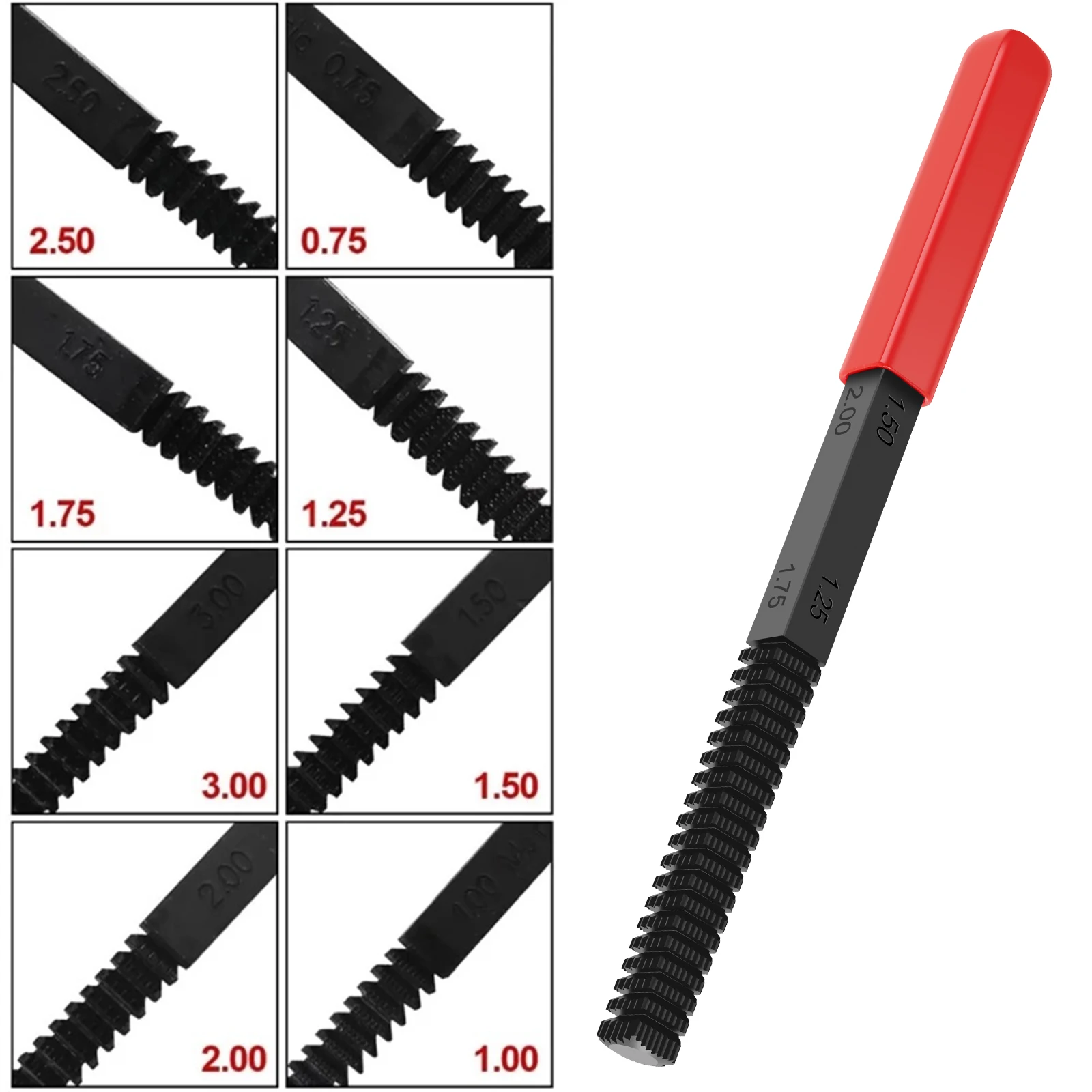 Portable Multipurpose High Hardness Thread Restorer and Repair File for Bolts, Screws, and Pipes