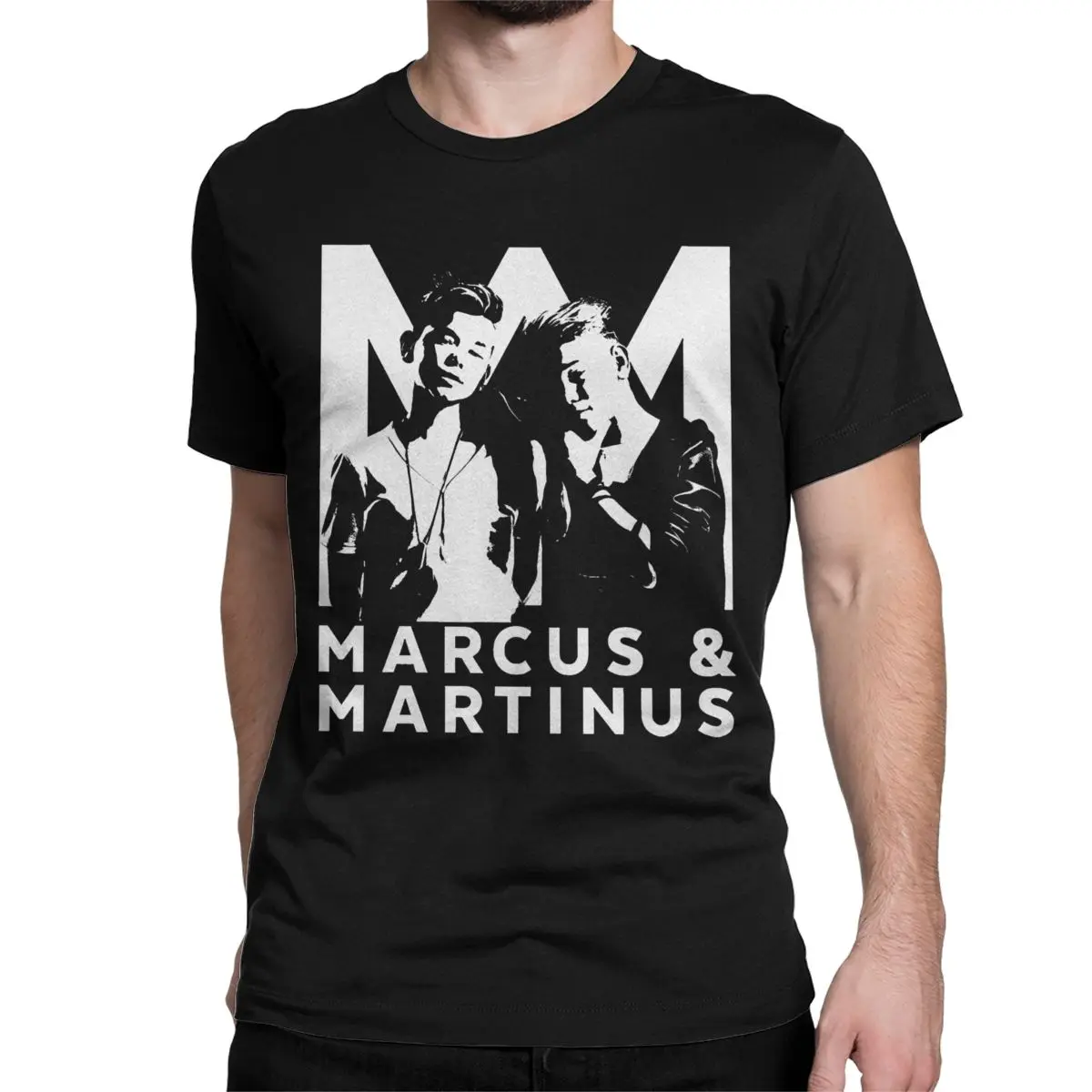 thumbnail image 1 of Camiseta de Marcus & Martinus para hombre y mujer, diseño moderno, algodón, manga corta, cuello redondo, talla 6XL, 1 of 7
