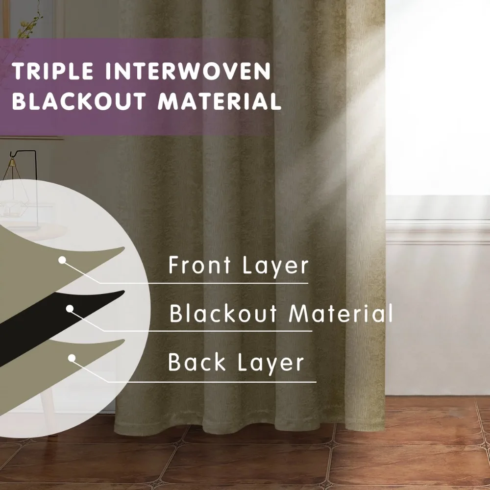 Blackout Window Drapes 2-Panel Curtain 5