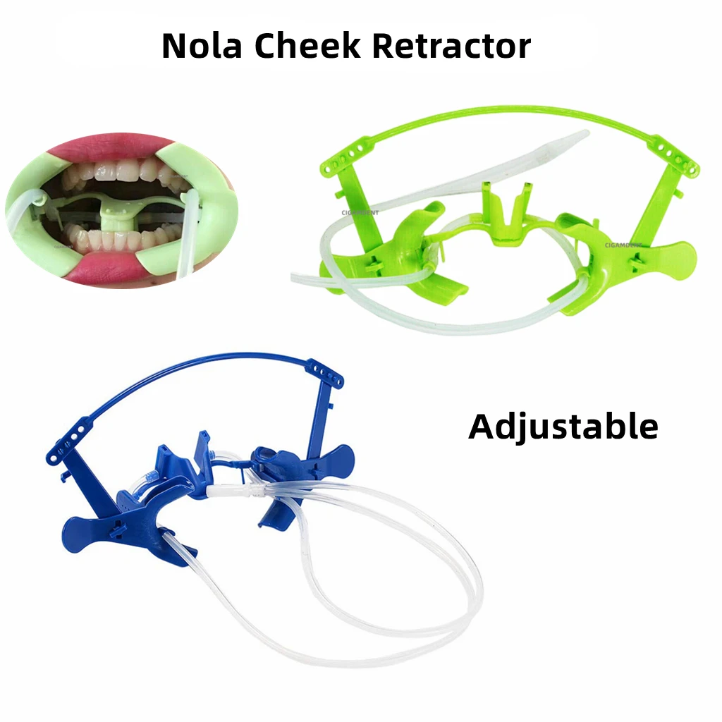 

Dental Nola Lip Cheek Retractor with Saliva Aspirator Oral Dry Field System Mouth Opener Adjustable Dentistry Tongue Separator