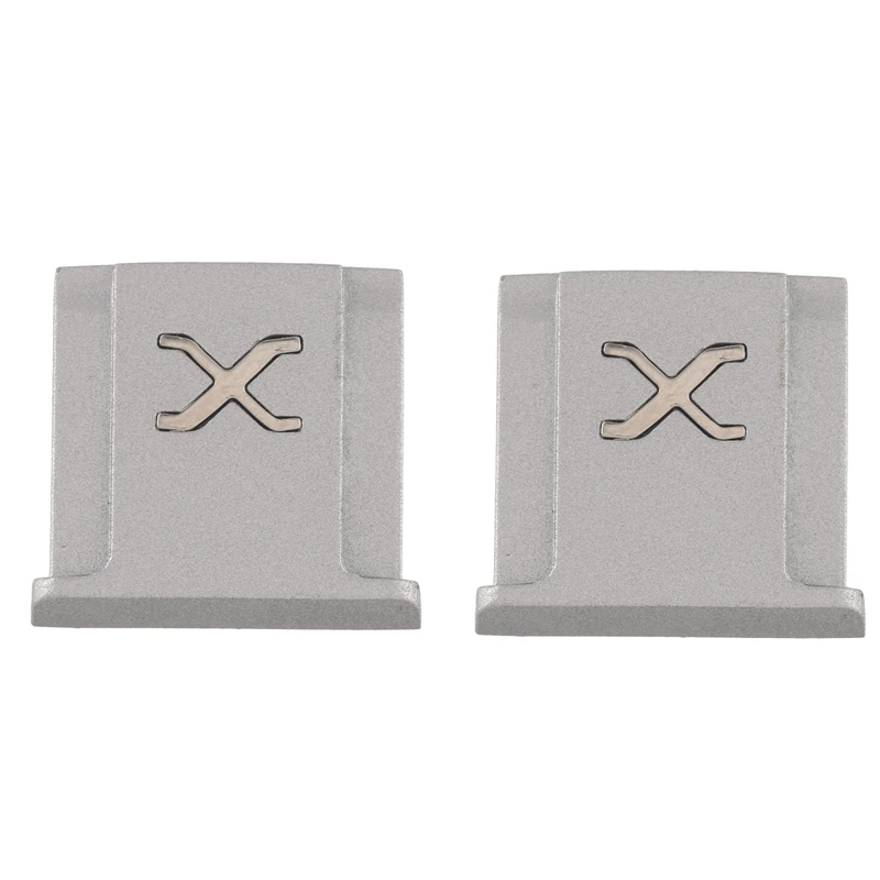 2X Adatto Per Fuji X-T4 X-T3 X-T2 X-T30 X-T20 X-E3 X-E2 X-Pro3 X-Pro2 X30 X10 Hot Shoe Embedded Flash Hot Shoe Argento