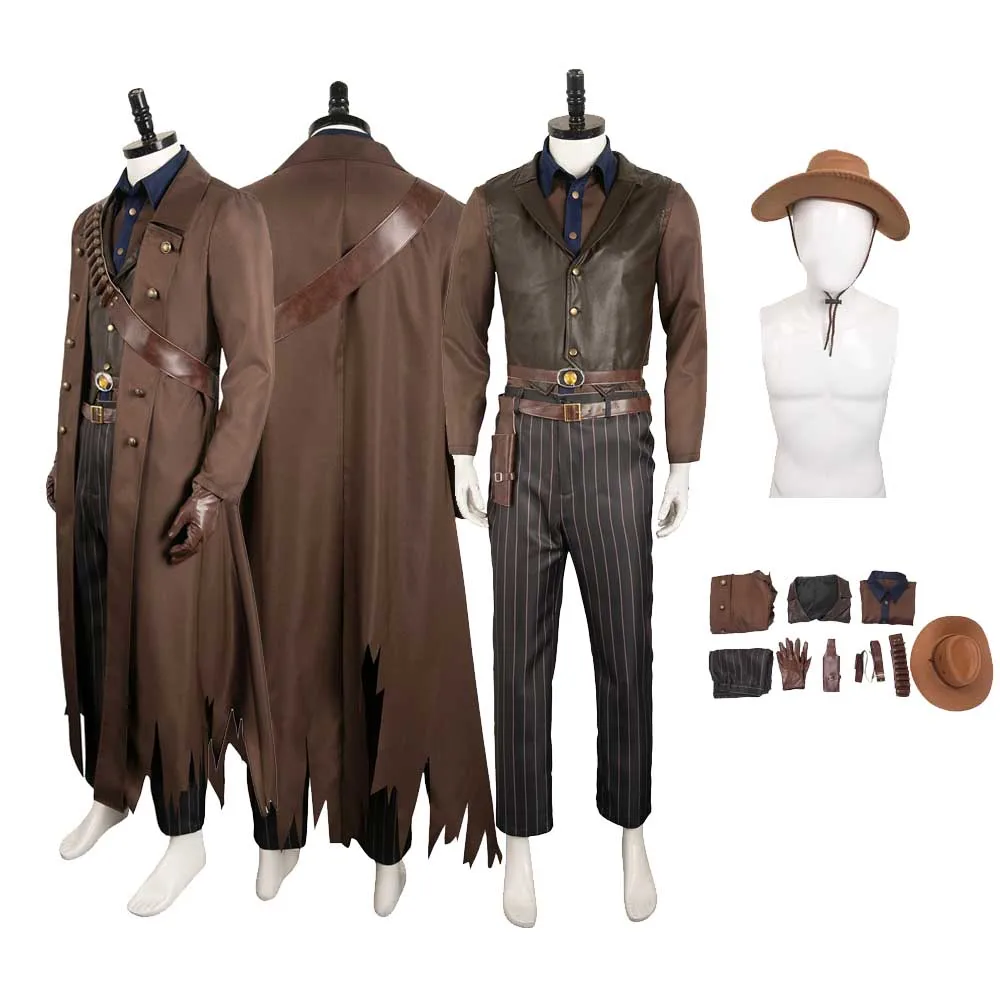 

Костюм для косплея осеннего маскарада Гуль мужской коричневый пояс жилет куртка брюки шапка костюм костюмы на Хэллоуин карнавал костюм