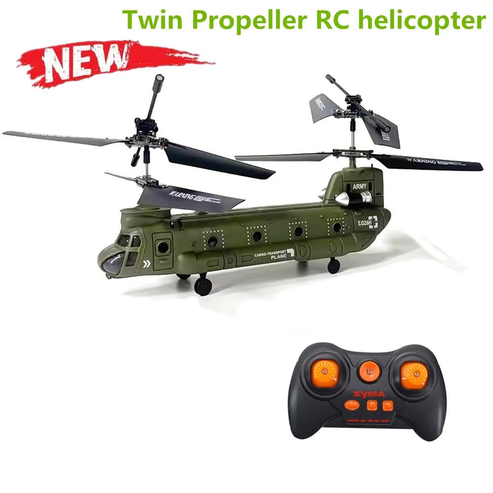 

New Remote-Controlled Aircraft Twin Propeller Fixed Height Transport Aircraft Simulation Electric RC helicopter Children Toys