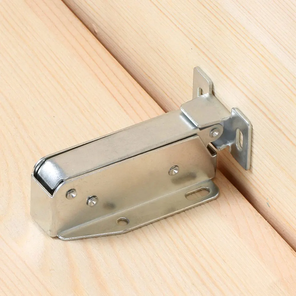1pcs Loft Door Spring Catch Hatch Push Latch Auto Spring Cold-rolled Steel Touch Latch Push Attic Cupboard Lock Hardware