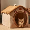 Foldable Pet House Removable Washable Cat House Puppy Cave Sofa Pet Bed House for Extra Small Dogs and Small and Medium Cats 5