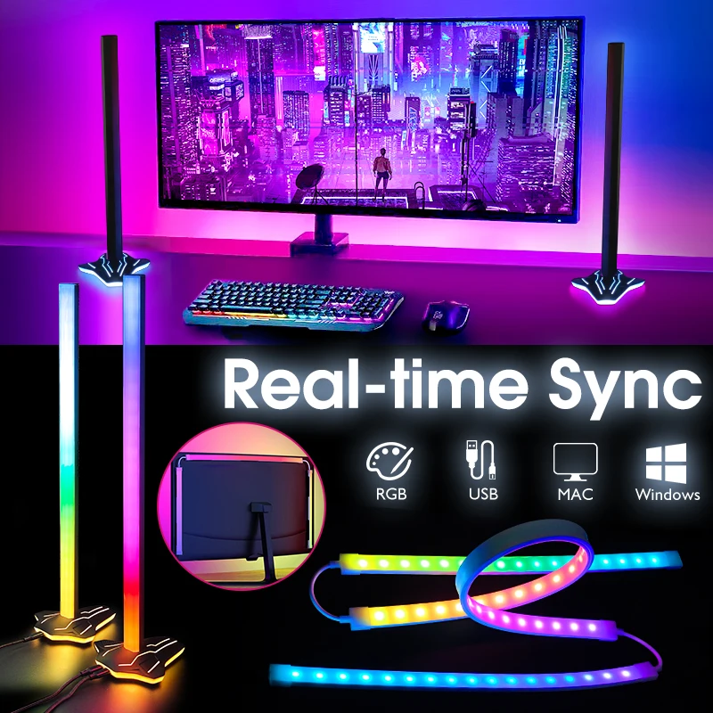 

LED Computer Monitor Screen Ambient Backlight,Gaming Lights Strip For 24-34Inch,Color Real-Time Sync Strip Light,Atmosphere Lamp