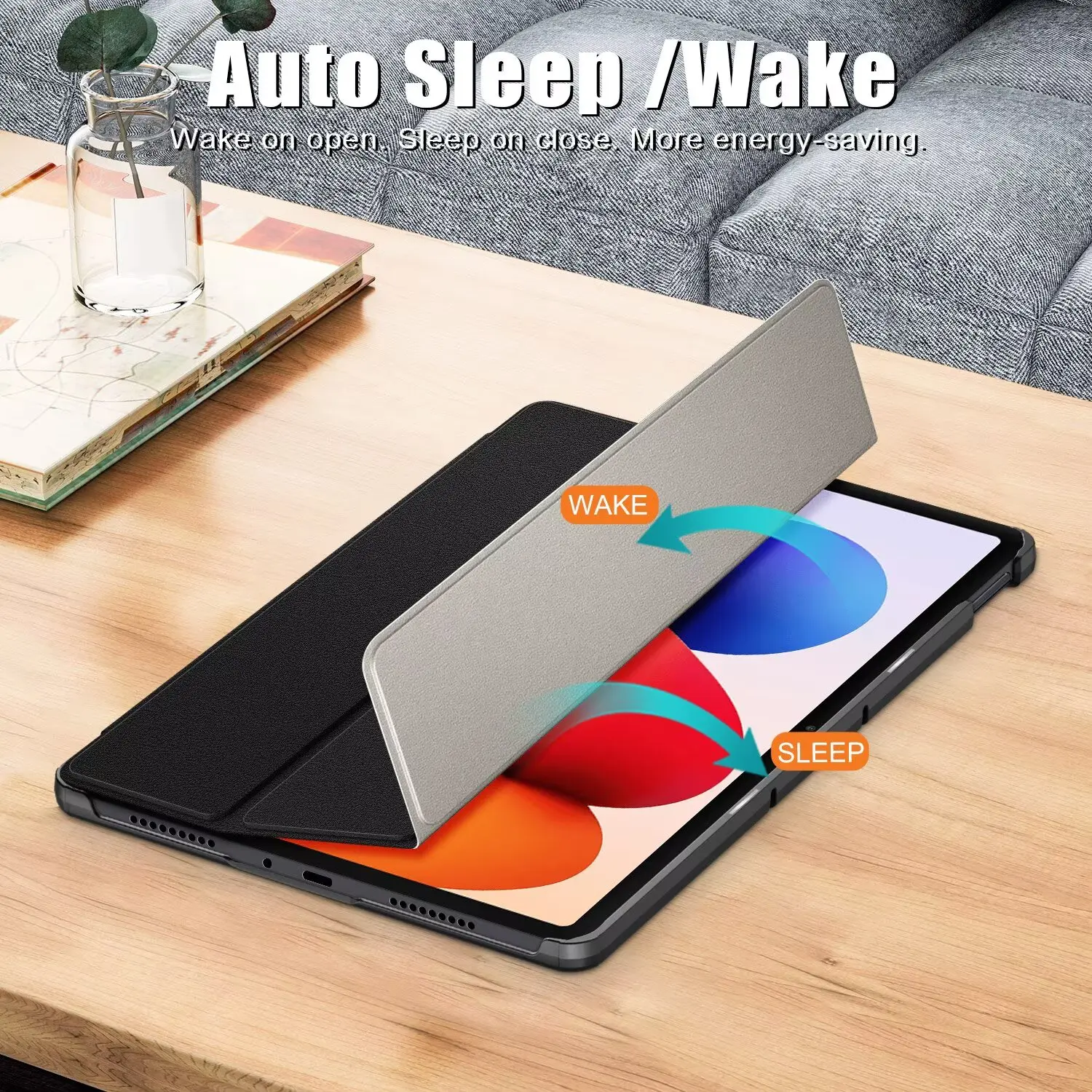 Premium Leather Shockproof Protective Tablet Case, 12.1-inch