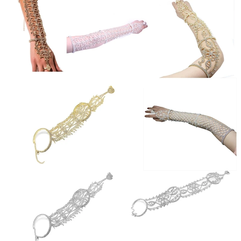 

Women for Rhinestone Hand Chain and Rings for Rhinestone Finger Chain Rings Hand