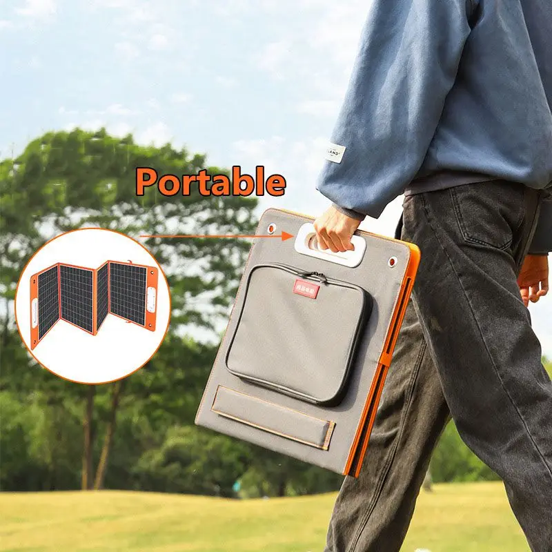 100W18VFoldableSolarPanelPortableSolarChargerUSBDCOutputPD