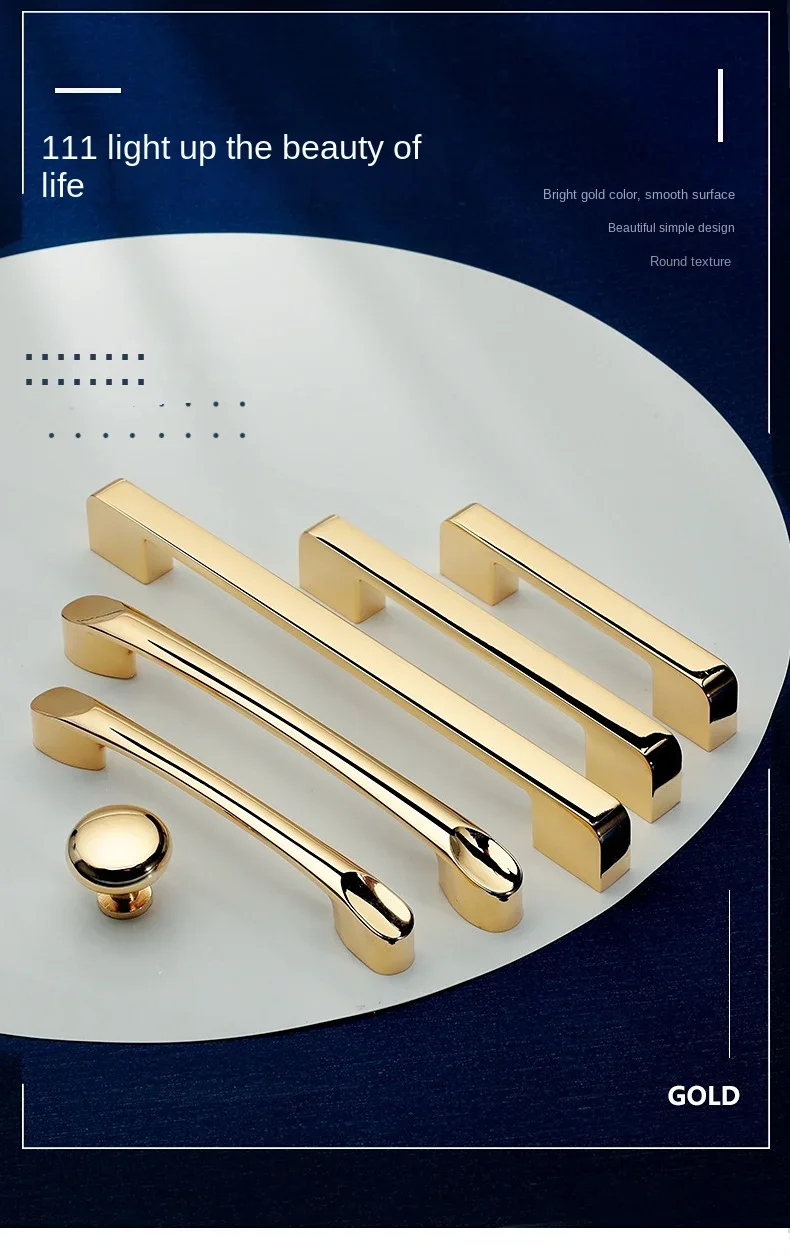 Description Picture 2 of item1 Pc Golden Zinc Alloy Cabinet Pulls Kitchen Drawer Knobs Door Knocker Cupboard Knob Wardrobe Handles Furniture Hardware