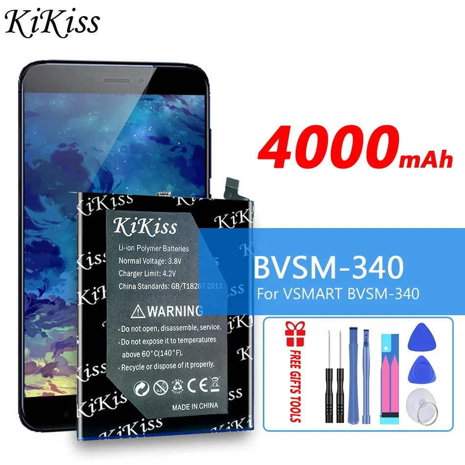 

4000mAh KiKiss Battery BVSM340 For VSMART BVSM-340 Mobile Phone Batteries