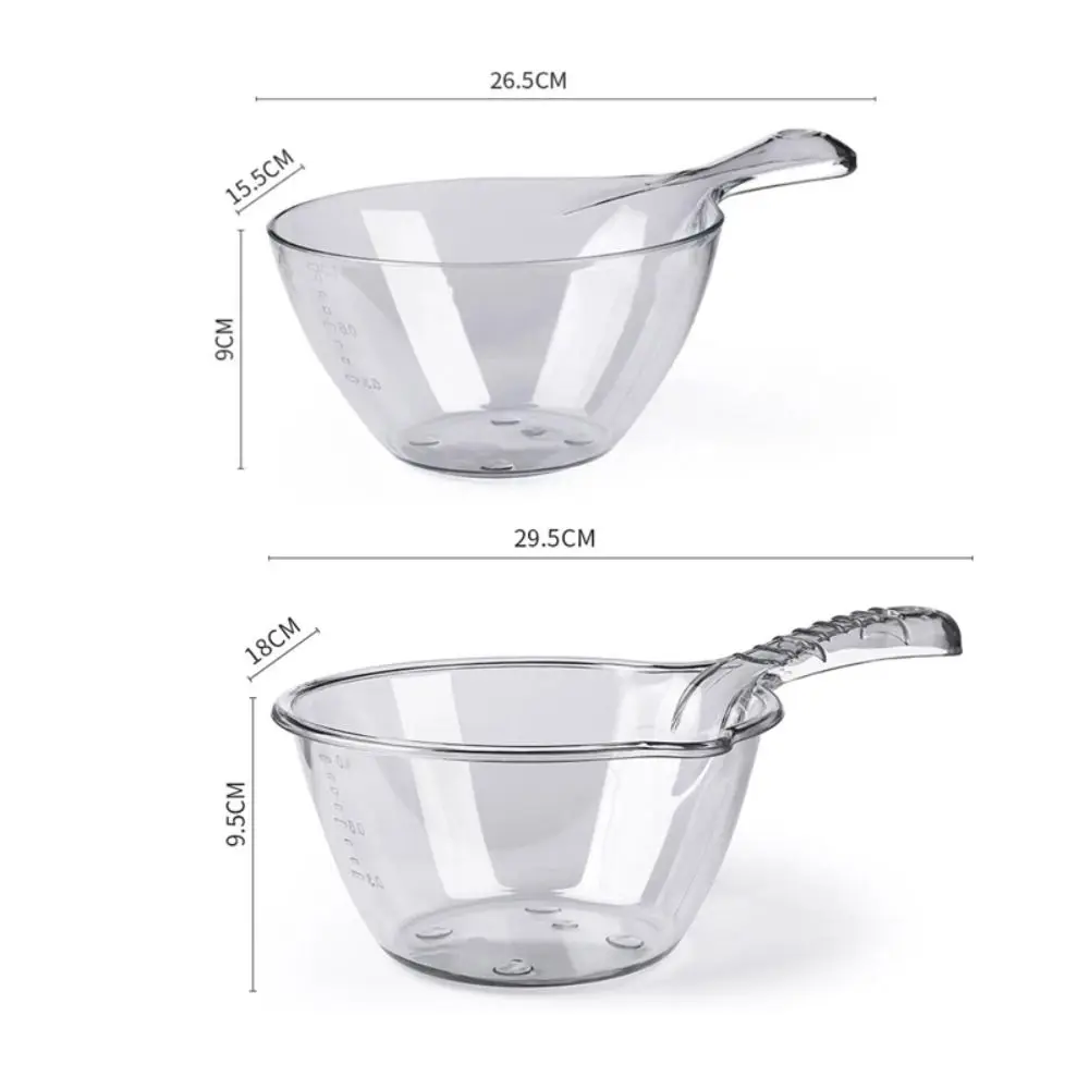 Transparent Plastic Water Ladle Durable With Scale Thickened Water Spoon Deepen Anti-slip Handle Bath Water Scoop Laundry images - 6