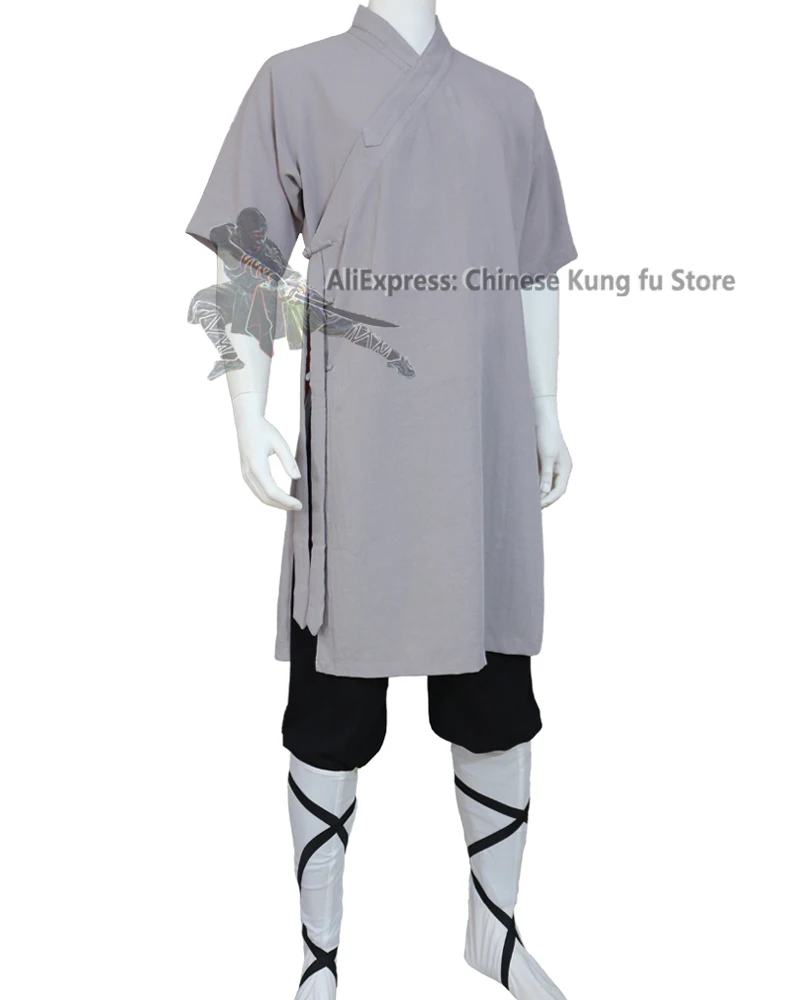 Shortsleeves Shaolin Monk Uniform Martial arts Tai chi Suit Wushu Wing Chun Clothing Meditation Clothes 25 Colors