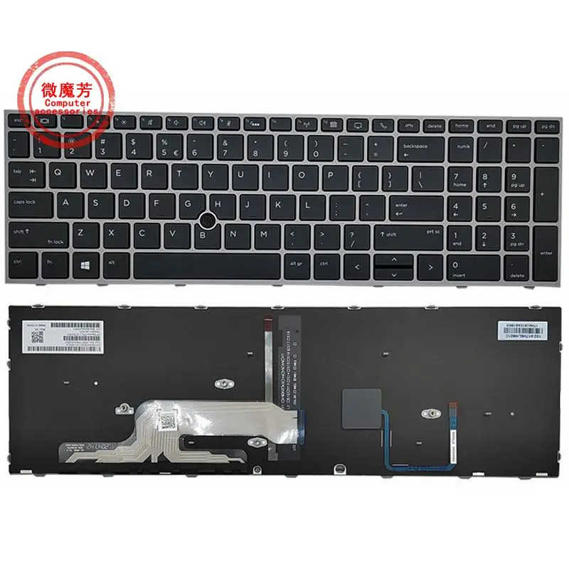 Tastiera Russa Usa Per Hp Zbook 15 G5 17 G5 Con Retroilluminazione