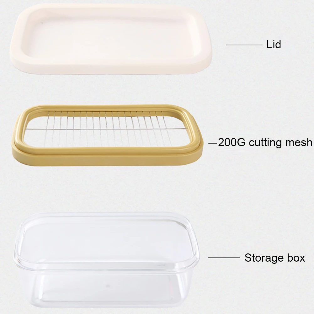 Rectangular Butter Dish With Cutter Temperature Resistant Cuttable Design Butter Container Baking Tools