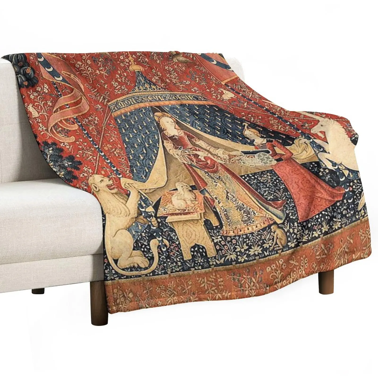 

The Lady and the Unicorn: La Dame à la licorne Throw Blanket Custom Blanket Blankets For Baby