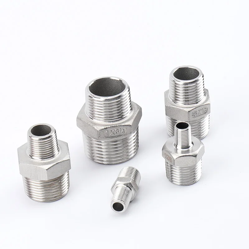 Hex Nipple Union 304 Stainless Steel Pipe Fitting Connector Coupler water oil 1/8" 3/8" 1/2" 1'' 1-1/2" BSP Male to Male Thread