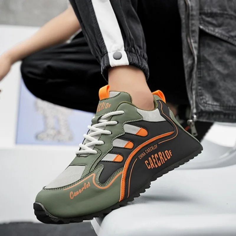 야외 여행 운동화 남자 크기 39-48 캐주얼 PU 가죽 통기성 스포츠 신발 뜨거운 판매 남성 레이스 업 부드러운 단독 Vulcanzied 신발