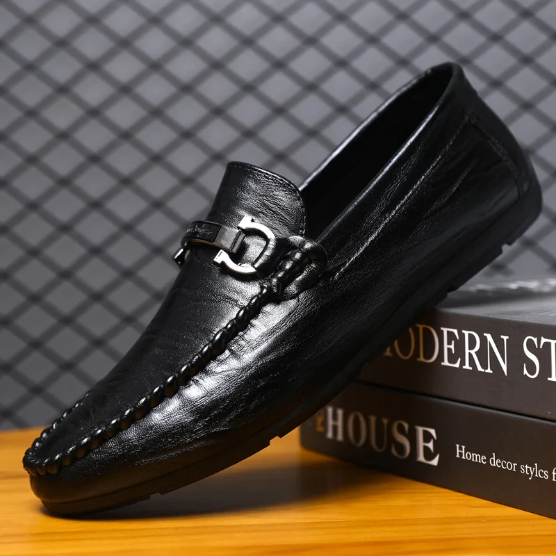 Men Loafers Shoes for Men Luxury Business Dress Shoes Comfy Slip-on Drive Moccasins Footwear Male Brand Leather Boat Shoes Men 2