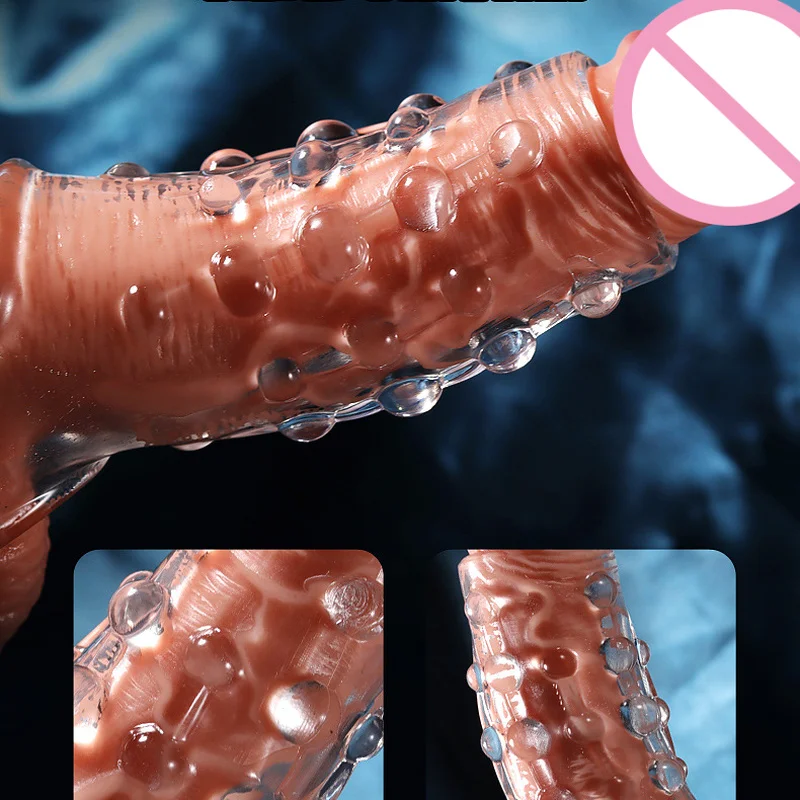 Cock Ring Penis Sleeve Penis Enlargement Granule Clitoris Stimulate G-spot Delay Ejaculation Anal Plug Sex Toys For Men Sex Shop anal sex toys condom penis sleeve