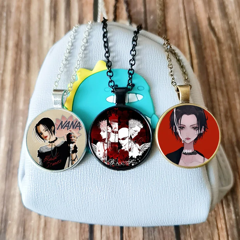 Nana Anime Figure Poster Necklace Glass Dome Charm Cool Girl Pattern