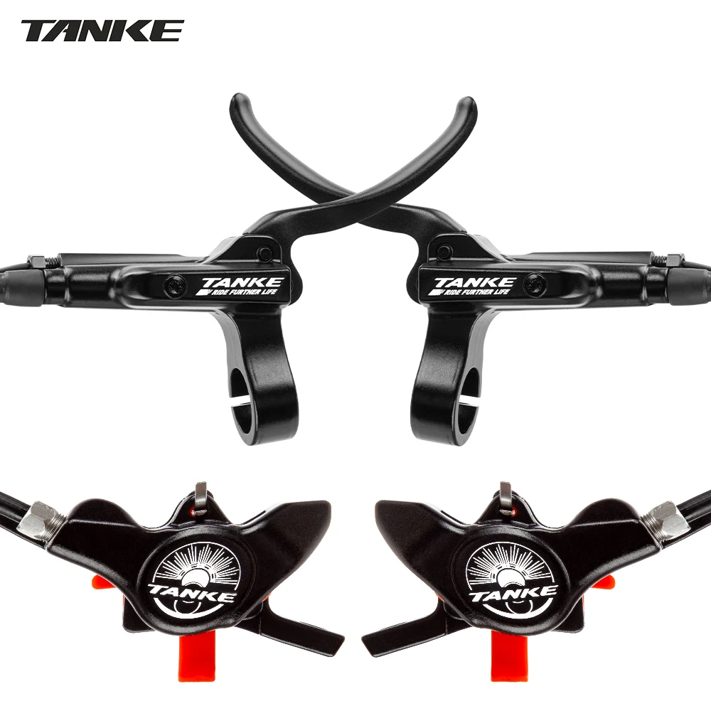 

TANKE E-bike Brake Set Electric Scooter 4 Piston Hydraulic Disc Brake XT With Cooling Full Meatal Pads CNC Tech Mineral Oil