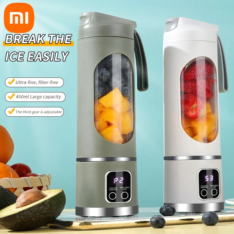 Xiaomi 450ml Fruit Juicer 8 Blades 3 Speeds USB Rechargeable Adjustable Double Lid Design Durable Ice Crusher Portable Blender fruit juicer