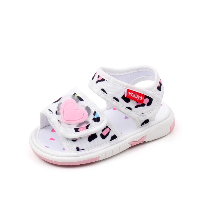 Zapatos chirriantes para bebé, sandalias de verano de alta calidad, zapatillas divertidas con sonido para niños pequeños, zapatillas para caminar, nueva moda 2024, para niñas lindas MY2403