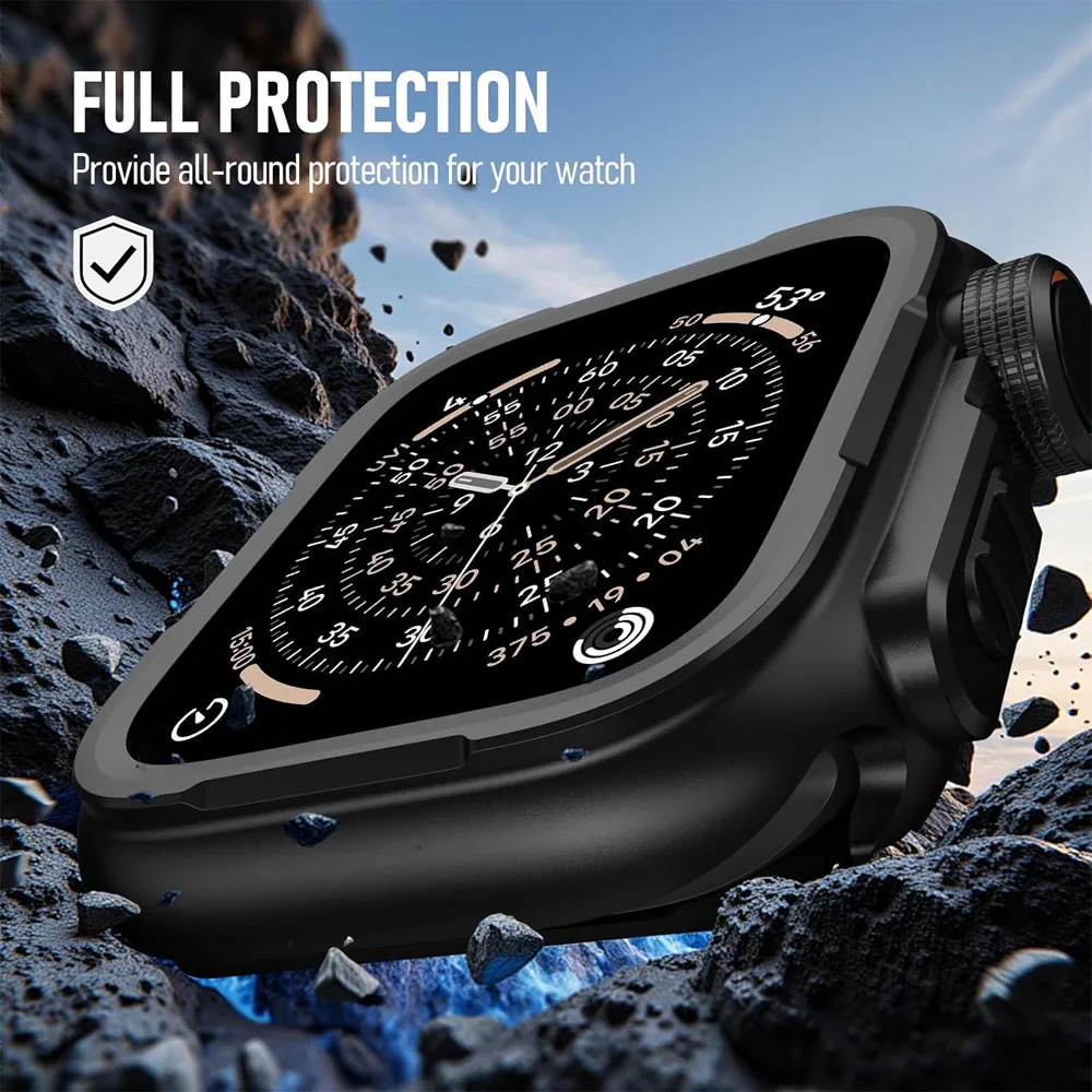 Enhanced Rugged Metal Protective Bumper Case for Smartwatch - Premium Upgrade Edition
