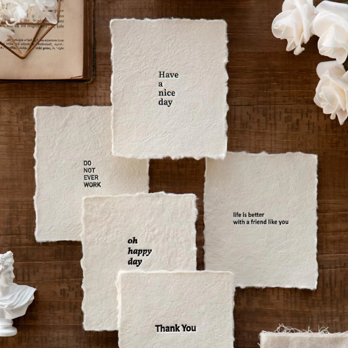 1PC Ins Cold Style Literary English Rough Edge Calendar Card Nail Jewelry Shooting Photo Props Background Decoration Ornaments