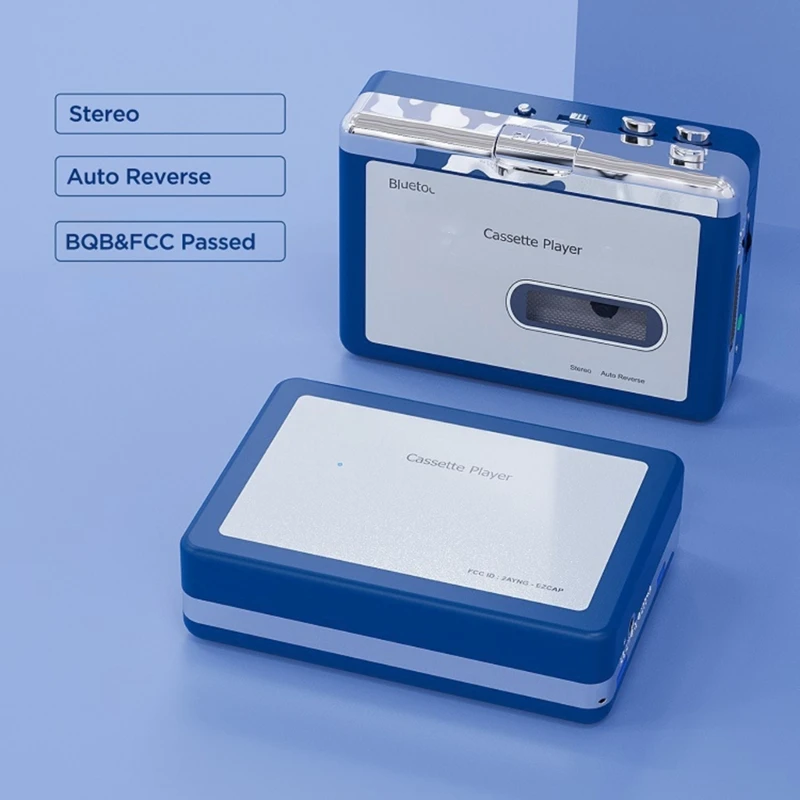 Portable Bluetooth-compatible Stereo Radio Cassette Transmitter Player Convert to MP3 Converter Player with Headphone