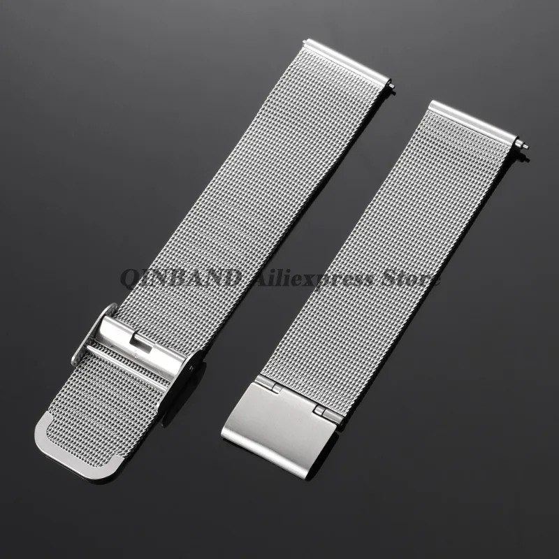 Elegant Milanese Stainless Steel Watchband in Silver, Black, and Rose Gold