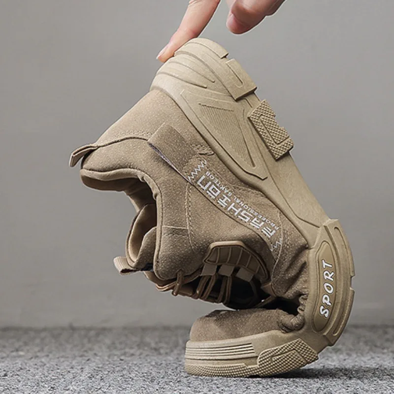 2024New Men Sneakers Light PU Leather Casual Shoe Non-slip Platform Vulcanized Shoes for Men Safety Work Shoes Zapatillas Hombre