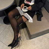 Collants ligne noire Sexy pour femmes, maille transparente ajourée, bas Streetwear, nouvelle collection automne 2025 5
