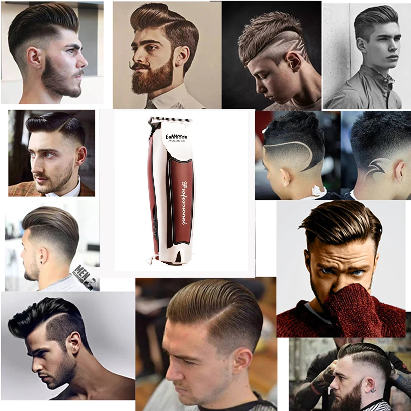 Bald Hair Clipper Professional Electric Barber Salon Detailer Trimmer for Man Rechargeable Cutter Machine Beard Shavers Razors 4