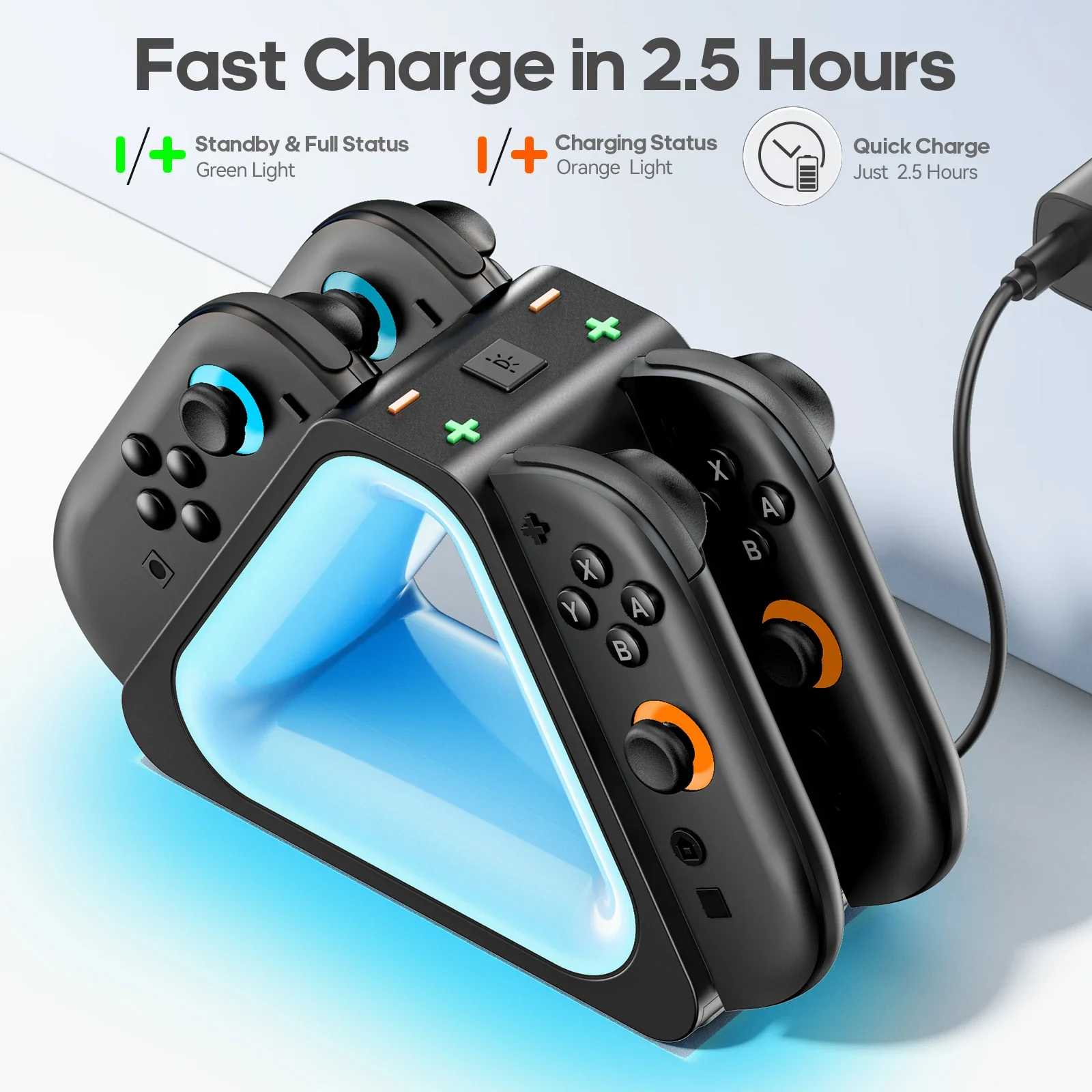 For Switch2 Left And Right Handle Charging Dock LED Indicator