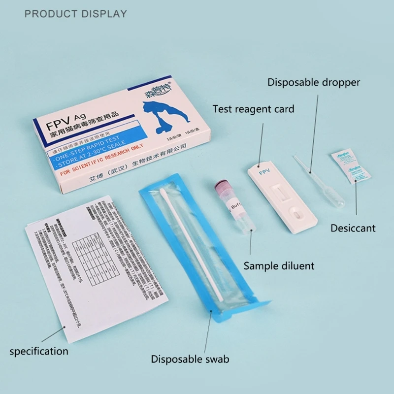 Dog Virus Detection Card Feline Virus Test Kits Cat Dog Distemper Parvovirus Detection Strip Accurate Testing for Pet CDV CPV FHV CCV Test Strip Test Paper M68E