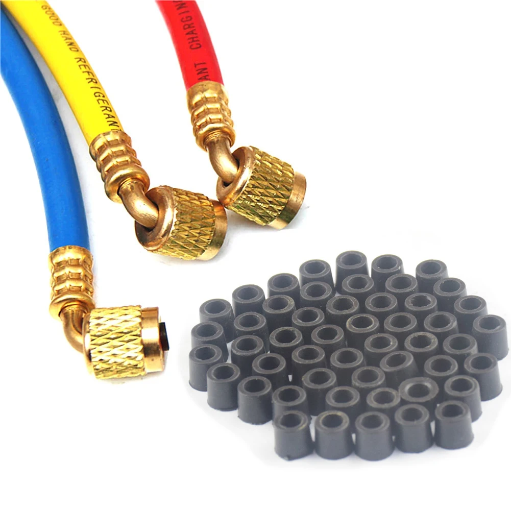 10/200pcs Air Conditioning Charging Hose Valve Gasket Car Manifold Repair Sealing Kit Replacement Rubber Gasket Pad Seal Ring 2