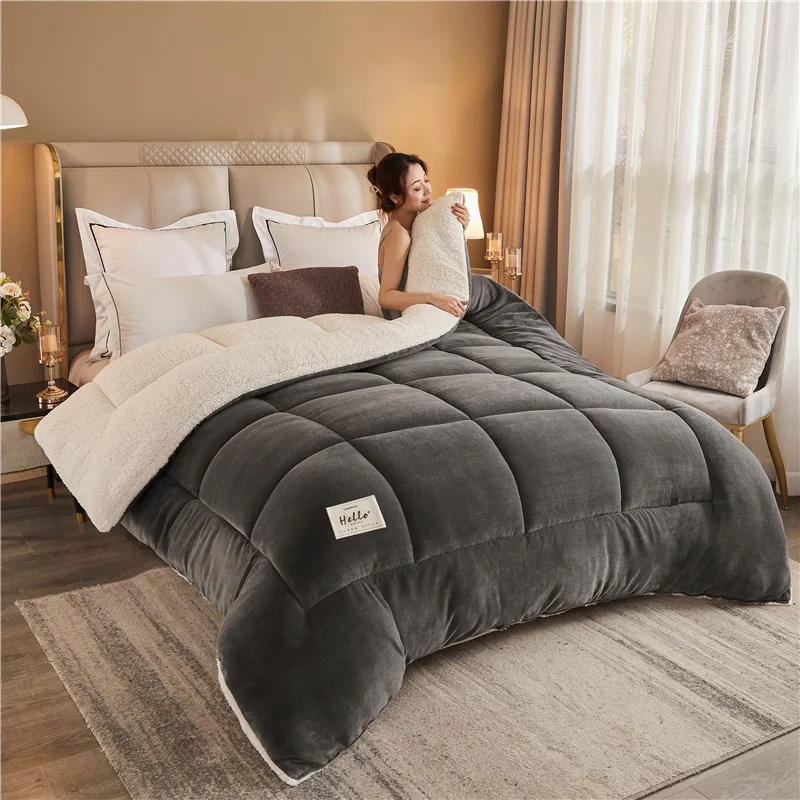 Thick Milk Fleece Winter Blanket Warm Weighted Comforter
