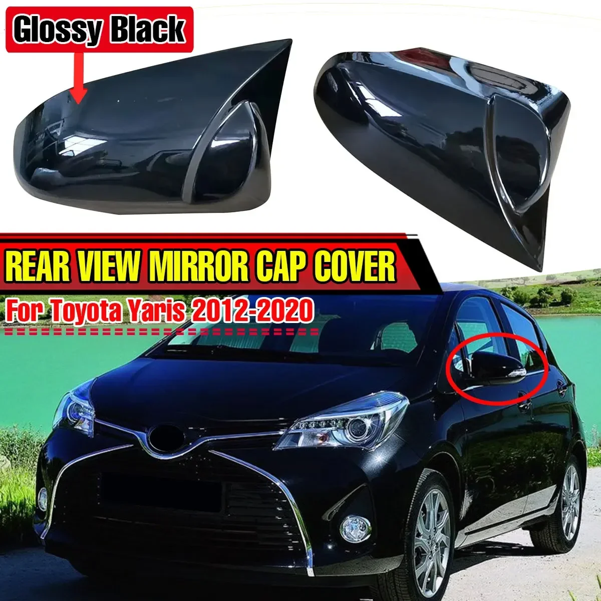 

Боковое зеркало для Toyota Yaris 2012, 2013, 2014, 2016, 2017, 2018, 2019, 2020, 2 шт.