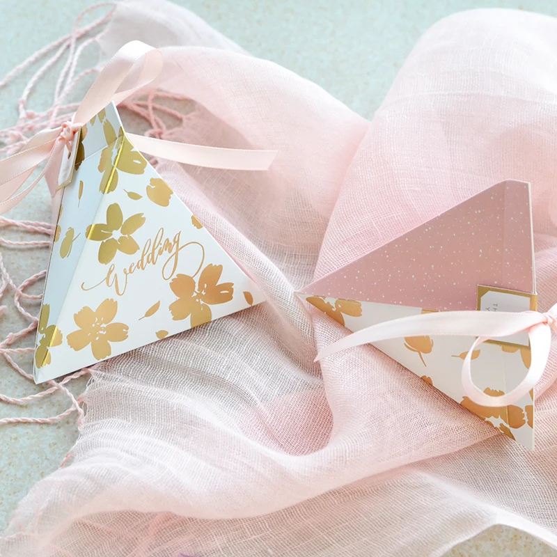 Abbronzante Rosa Fiori Di Ciliegio Facile Fold Festa Di Compleanno Anniversario Di Matrimonio Favori Bomboniere Di Carta Grazie Partito Chocolate Box